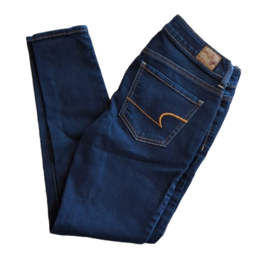 American Eagle Dark Wash Super Stretch Jegging Blue Jean Size 2 Waist